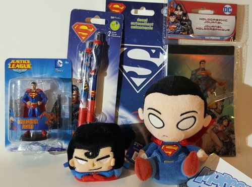 NEW Justice League Superman Lot DC Comics Funko Mopeez Decal Pens Figurine Pad