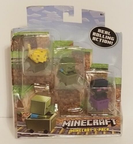 MINECRAFT 3-PACK REAL ROLLING ACTION -MINI FIGURE BOX