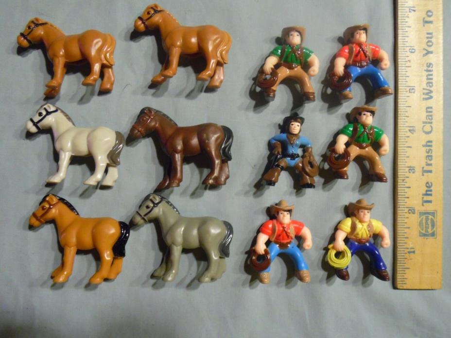 LOT (6) MINI COWBOY & HORSES FIGURES  2