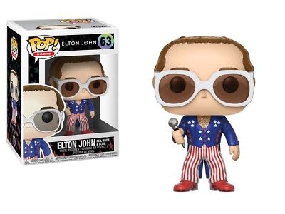 FUNKO POP Rocks 63 ELTON JOHN Red White and Blue Vinyl Figure