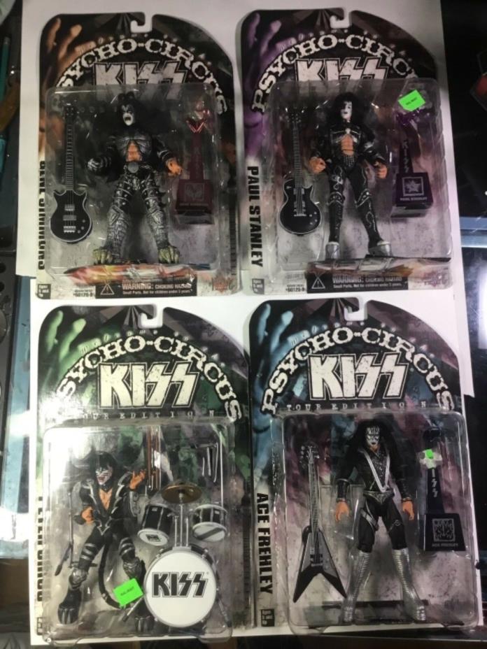 McFarlane Toys Kiss Psycho Circus set of 4 figures - Gene, Paul, Peter and Ace