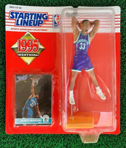 1995 Alonzo Mourning Starting Lineup Charlotte Hornets Kenner Figure & Card Only