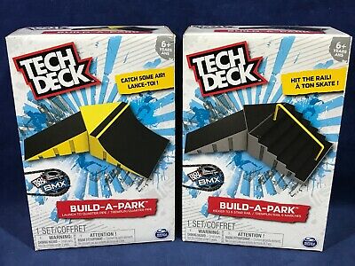 2 NEW Tech Deck BUILD A PARK Sets LAUNCH to QUARTER PIPE Kicker to 6 Stair Rail