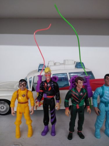 1986 Kenner Real Ghostbusters 6 Figures,  Ecto-1, Ghost Trap, & can of Ectoplasm