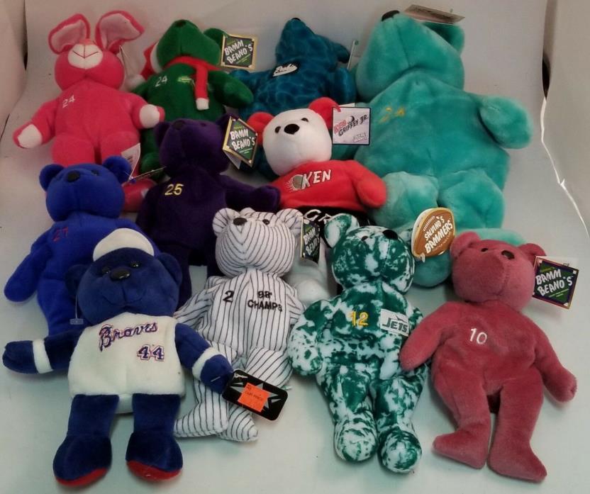 Lot of 26 Sports Bears ~With Tags~ BAMM BEANO'S ~ Ken Griffey Jr.~Kentucky~Jets