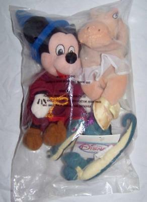 Fantasia Mickey Bean bag Plush beanie Set/lot Wizard Hippo Alligator Disney New