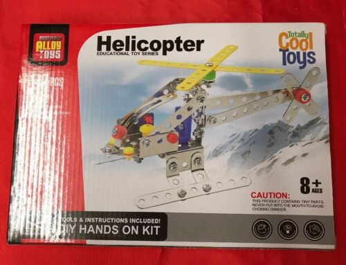 Assembly Alloy Toys Model HELICOPTER Kit 117 Pieces Totally Cool Toys NIB