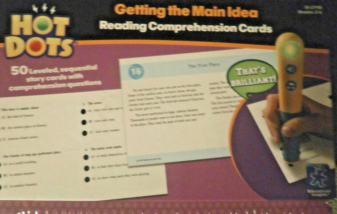 HOT DOTS -GETTING MAIN IDEA- READING COMP CARDS -EDUCATIONAL INSIGHTS -BRAND NEW