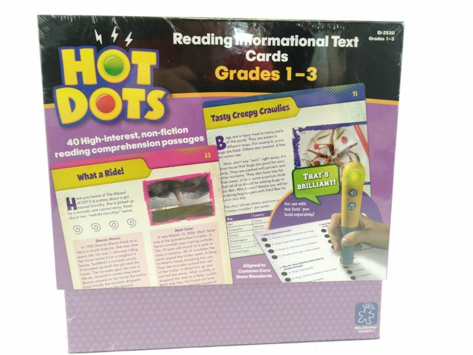 HOT DOTS Reading Informational Text Cards Grade 1, 2, and 3 Educational Insights