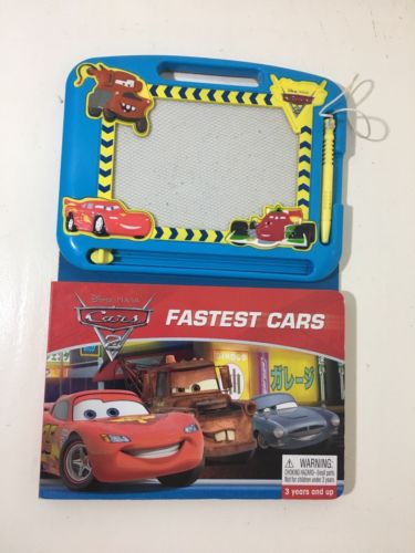 Disney Pixar Cars Lightning McQueen Board Book & Magnetic Drawing Board Kit