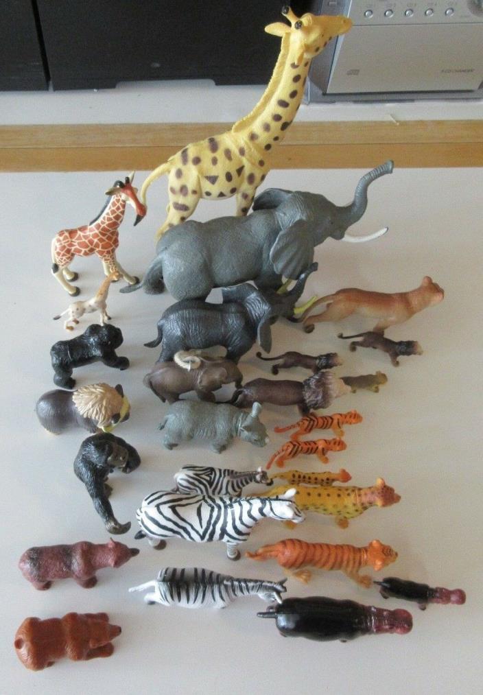 Lot of 27 Wild Toy Plastic Animals