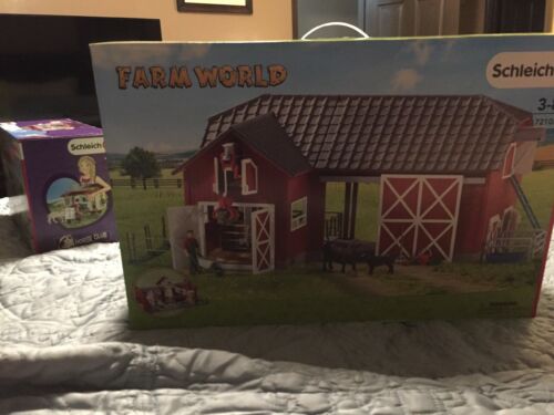 Schleich 72102 Farm World Large Red Barn with Animals & Accessories Toy Playset
