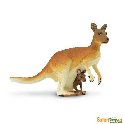 Wild Safari Wildlife Educational Painted Miniature Replica - Kangaroo with Baby