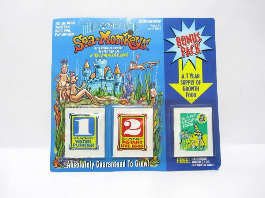 Vintage Amazing Live SEA MONKEYS Bonus Pack Exploratoy 1996 #6000 New Old Stock