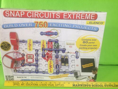 Snap Circuits Extreme SC-750 Electronics Discovery Kit Family Time Game Fun Gift