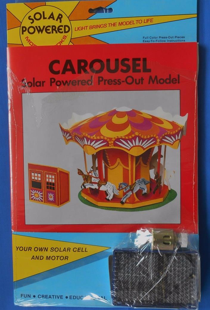 1983 Solar Powered Carousel Press Out Model Vintage Toy new