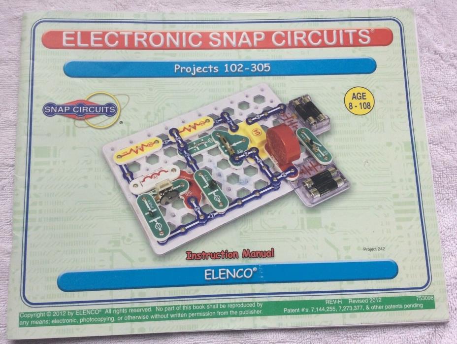 Elenco Electronic Snap Circuits Projects 102-305  INSTRUCTION MANUAL ONLY
