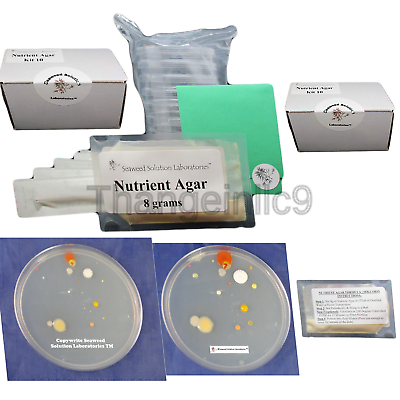Nutrient Agar Kit, Includes Nutrient Agar Dehydrated, 10 Sterile Petri Dishes...