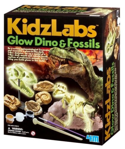 4M KidzLabs Glow Dino & Fossils Dinosaur Excavation Kit