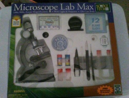 Science Tech Microscope Lab Max Die Cast Body Light & Projector NIB