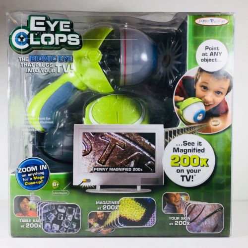 Jakks Pacific 2007 EyeClops Plug-In TV Microscope BIONIC EYE Magnifier 200x NIB
