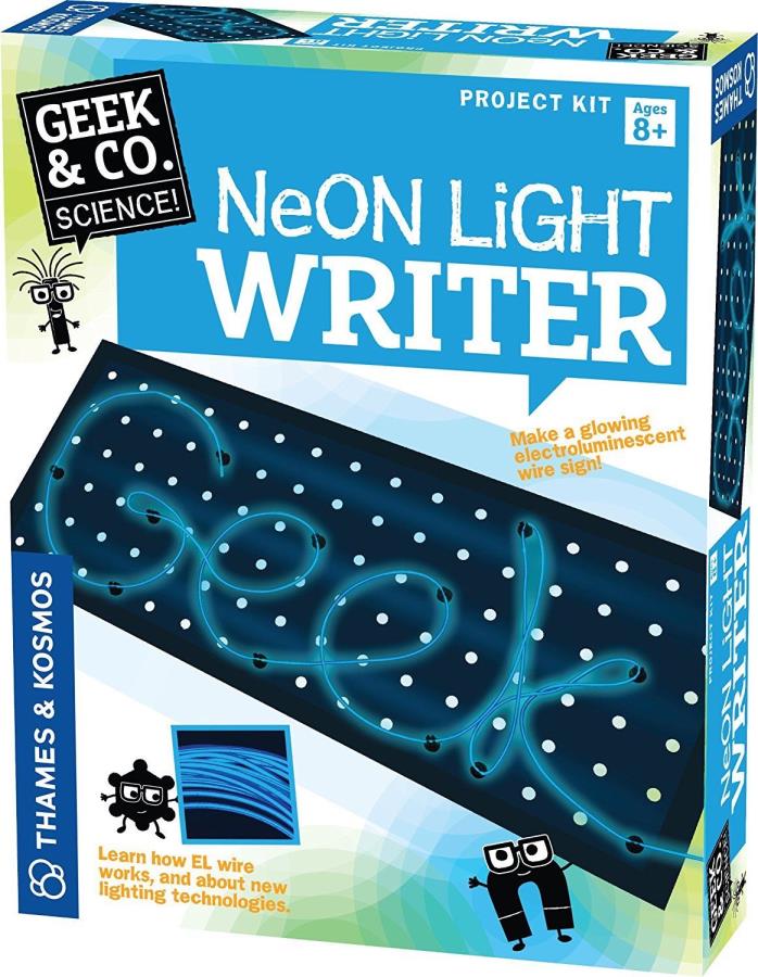 Geek & Co Science Neon Light Writer Project Kit Peg Board Learning Gift Kids