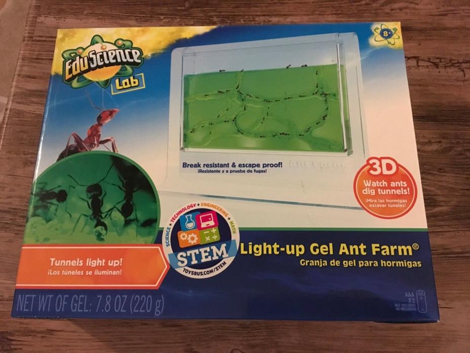 Edu Science Lab Light up Gel Ant Farm STEM TOYS NEW IN BOX