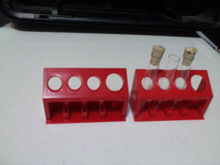 Chemistry Set Test Tube Holders and 3 Test Tubes used Parts Replacment part