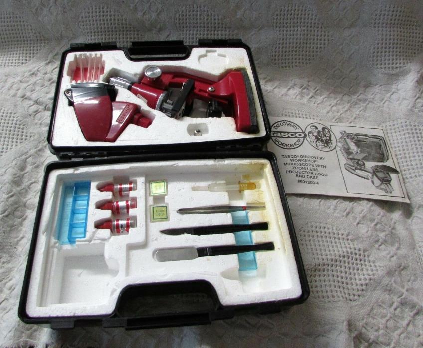 Vintage 1991 Tasco #601200-4 Microscope Kit with Black Carrying Case