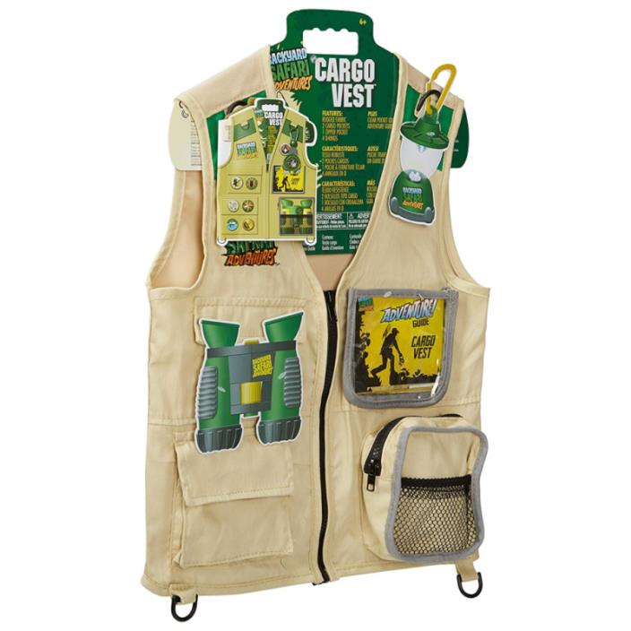 Safari Vest Kids Outdoor Hiking Adventure Cargo Backyard Rugged Poly Twill