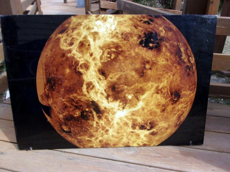LARGE DOUBLE-SIDE AND MOUNTED PHOTOGRAPH OF JUPITER'S VOLCANIC MOON - IO