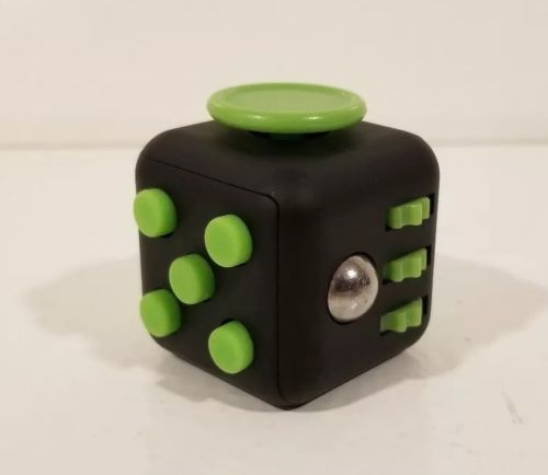 Figit Cube The Anti-Anxiety Cube Helps Focusing Fidget Toy Black And Green