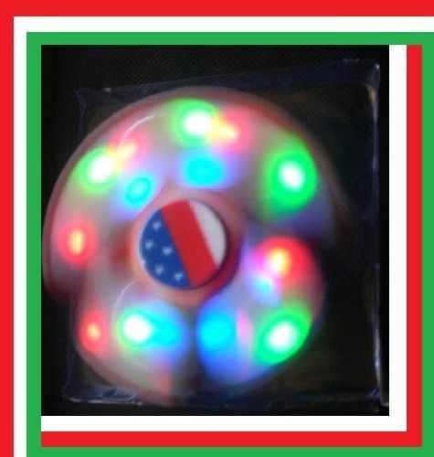 FIDGET Hand Spinner - U.S. Flag Design - Colorful LED Light Gyro
