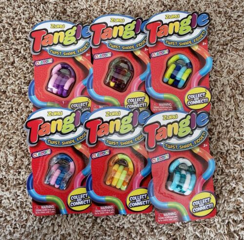 Zuru Tangle Fidget Twist Sensory Toy - Lot of 6 - ALL DIFFERENT COLORS