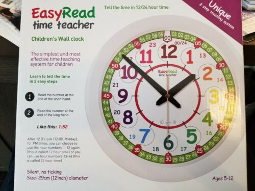 EasyRead Time Teacher Children's Wall Clock with Silent Hands!