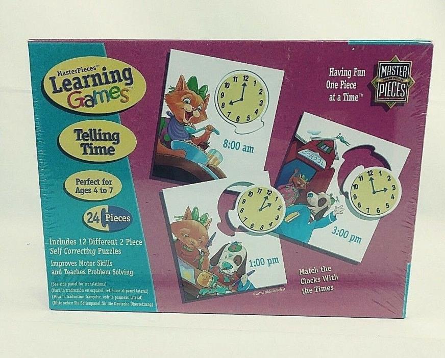 Master Pieces Learning Games, Telling Times Game/Puzzle, New/Factory Wrapped