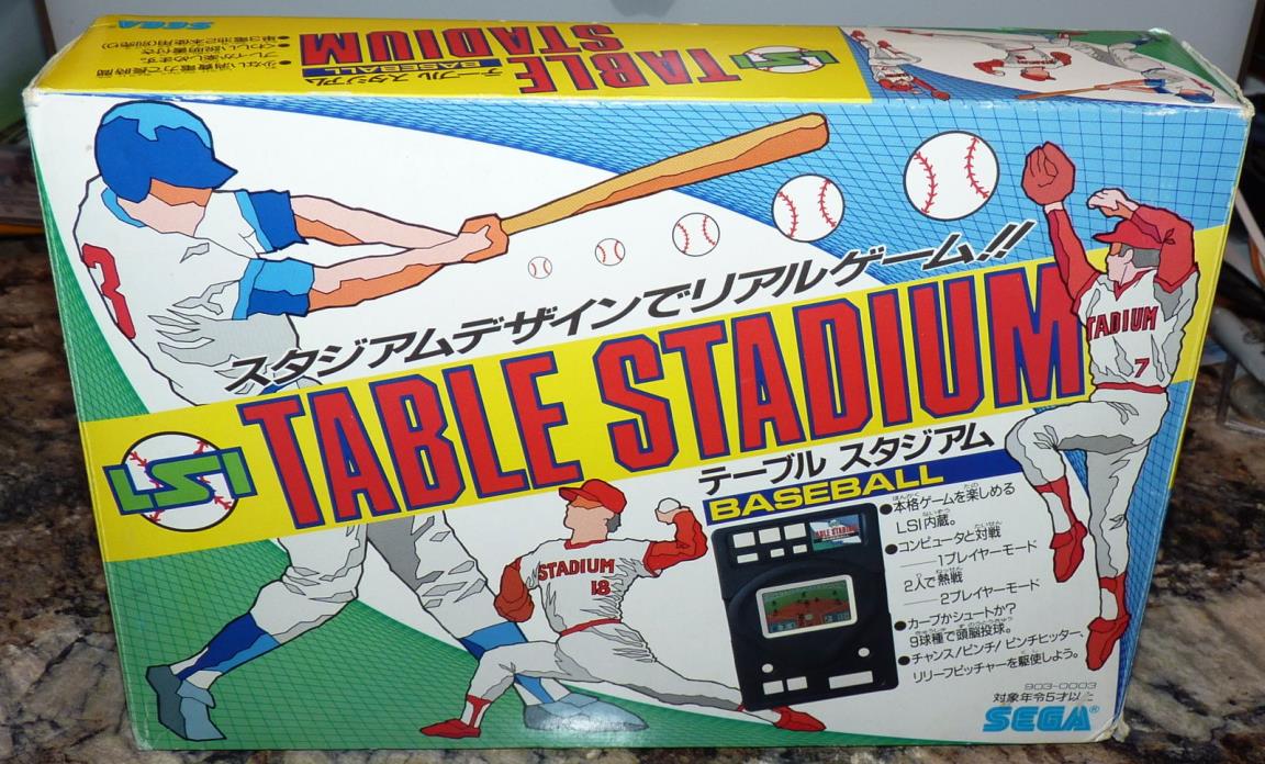 Rare LSI TABLE STADIUM BASEBALL Electronic Game w/Box SEGA Japan HANDHELD 1980's