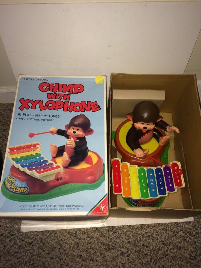 4 Vintage Bat Op Toys,Demolition Derby,Chimp Xylophone,Fishing,Flippity Flyer