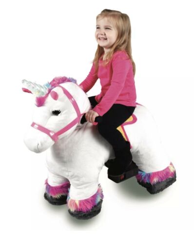 Dynacraft 6V Ride On Willow White Unicorn Horse Toy With Stable