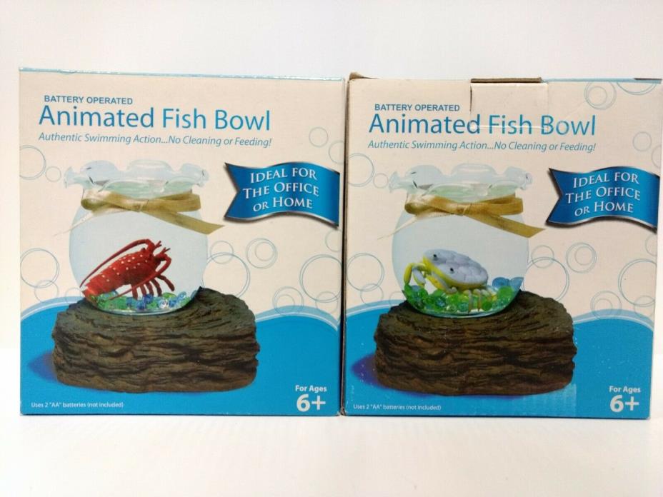 Animated Mini Fish Tank - Battery Operated - Lot of 2 Crab and Lobster - NEW!