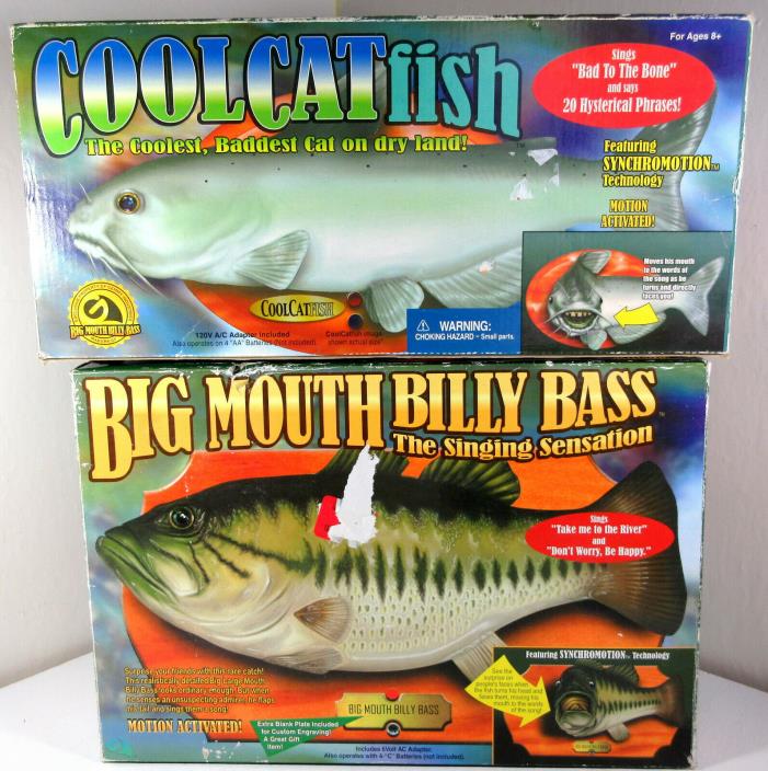 GEMMY Industries Big Mouth Billy Bass and Cool Catfish - In Original Boxes
