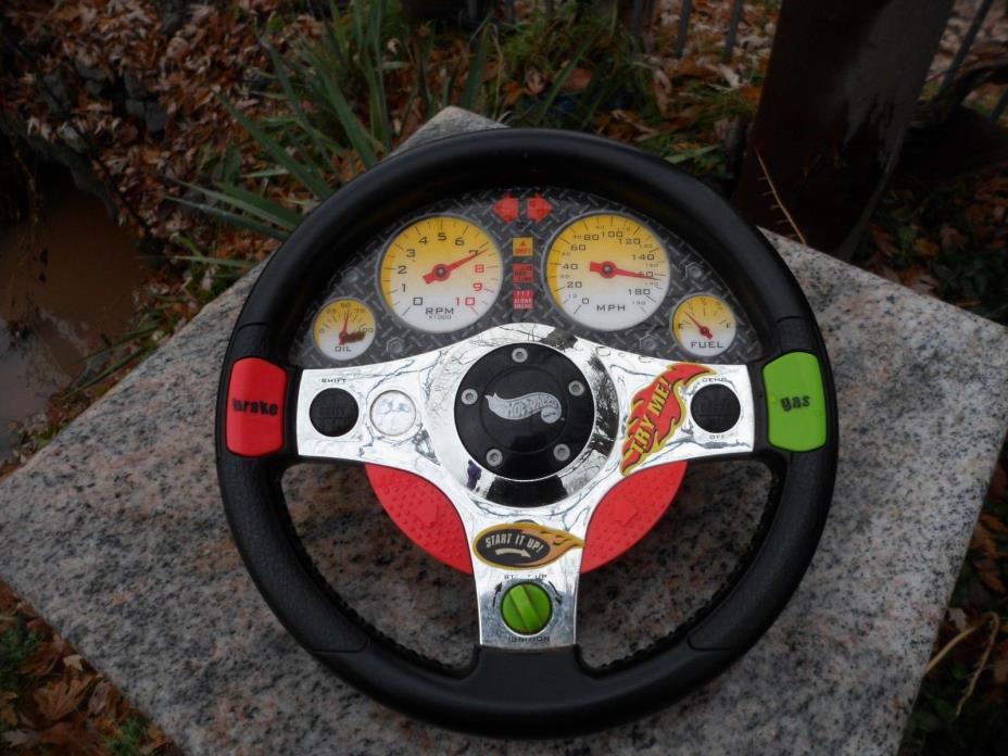 Hot Wheels Rev N' Roll Steering Wheel Electronic Hand Held Driving Racing Toy