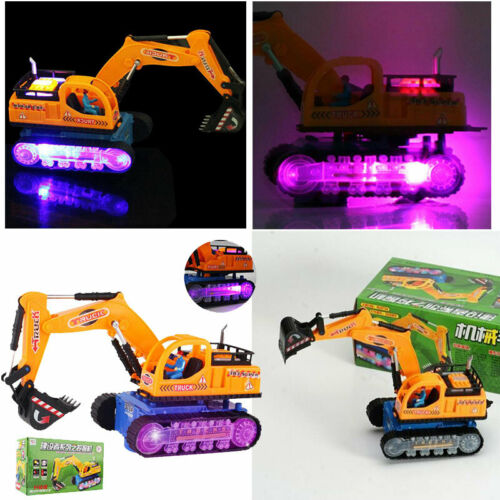 Toys for Kids Boys Electric Excavator Music Sound w/ Light Truck Toy Cars Gift