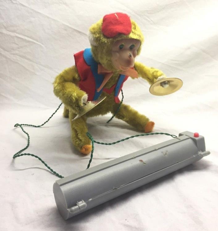 Vintage 1960's Yano Man Toy Monkey w/ Cymbals Toy Battery Op Japan