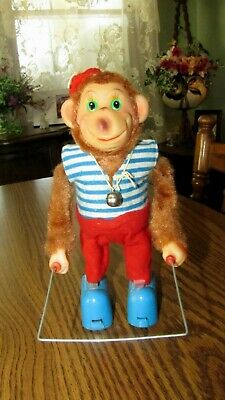 Vintage Monkey Jump Jumping Rope Battery Operated 9 1/2