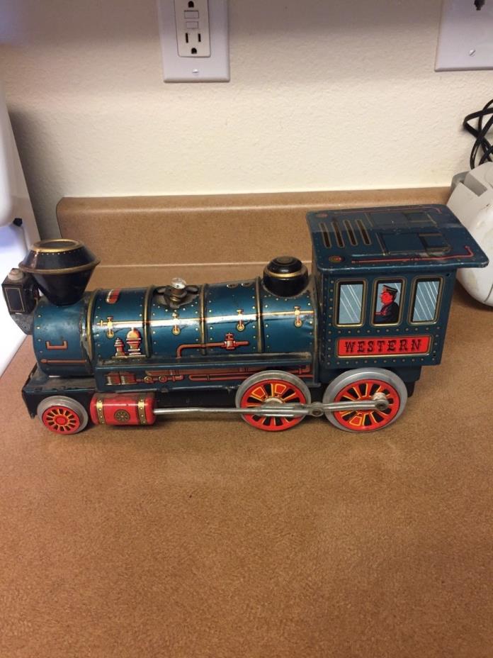 MODERN TOYS BATTERY OP TIN WESTERN TRAIN VINTAGE TOY AS IS PARTS