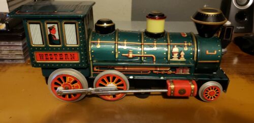 Vintage 1960s Modern Toys Tin Locomotive Train Battery Operated Japan Works
