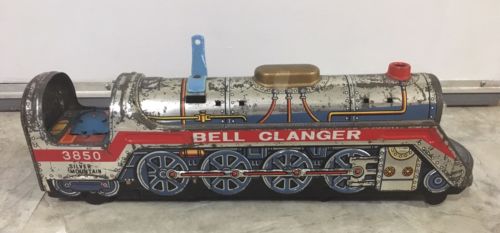 VINTAGE 1969 SILVER MOUNTAIN TIN TOY TRAIN BATTERY OPERATED 3850 RESTORATION????