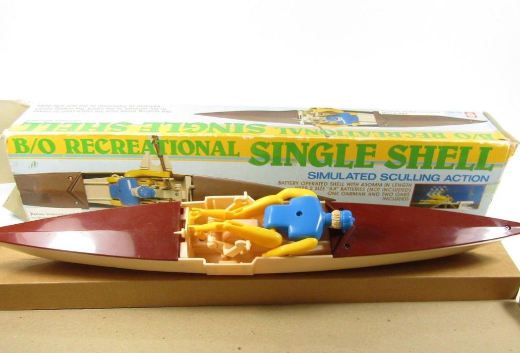 Vtg Sculling Boat Toy Battery Operated Super Leisure Deluxe Rowing Row Boat BOX