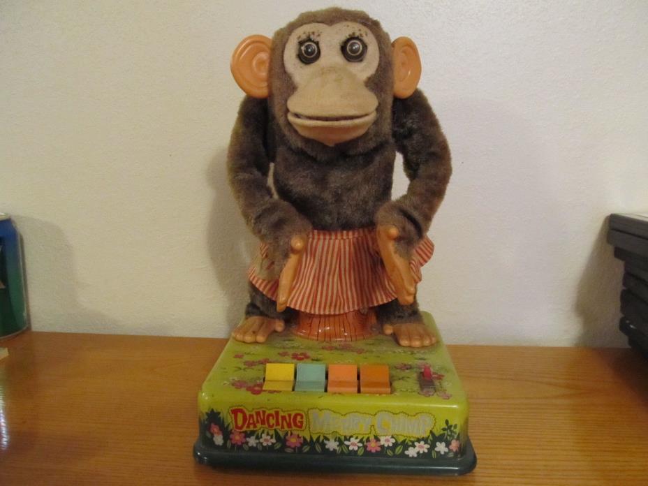 Dancing Merry Chimp Vintage Battery Operated Tin Toy